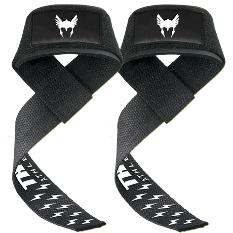 zwarte straps met wit rubber